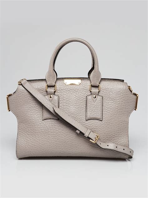 Burberry Grey Embossed Check Leather Dewsbury Tote Bag